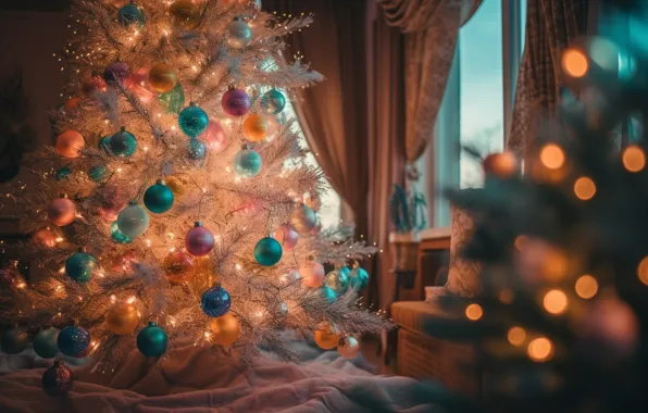 Balls, light, lights, room, interior, blur, lights, window