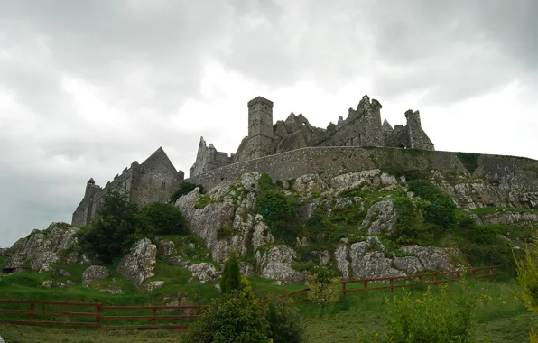 Picture clouds, clouds, castle, Ireland, cloudy sky, Rock of Cashel, medieval architecture