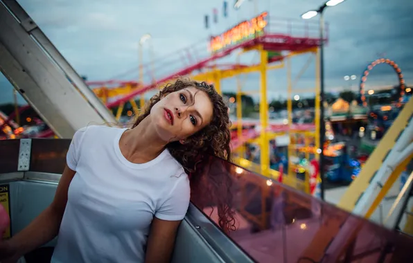 Look, girl, face, background, hair