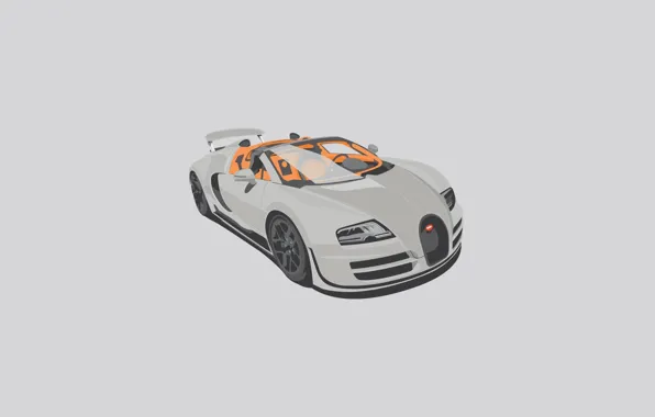 Picture Bugatti, Grand, Veyron, White, Sport, Vitesse, Minimalistic