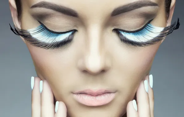 Girl, face, eyelashes, background, model, hands, lips