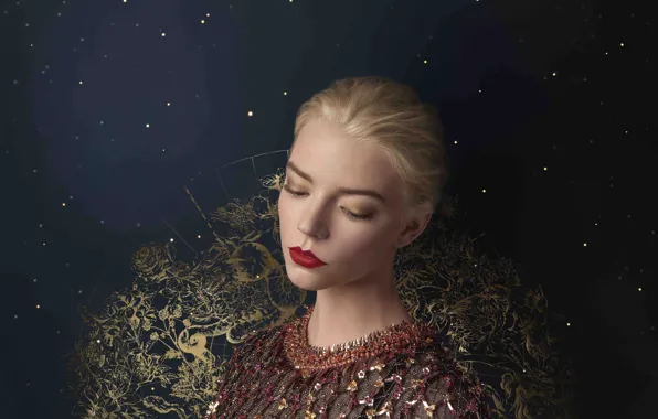 Picture Girl, Blonde, Model, Makeup, The dark background, Collection, Dior, Dior