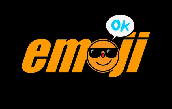 Letters, Wallpaper, wallpaper, black background, smiley, black background, emoji, Emoji
