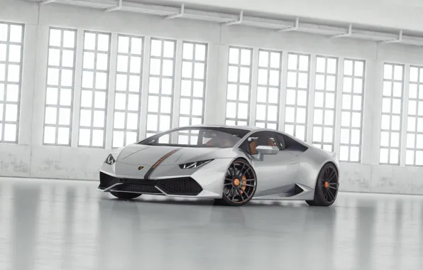 White, Lamborghini, hangar, tuning, Huracan, LP 610
