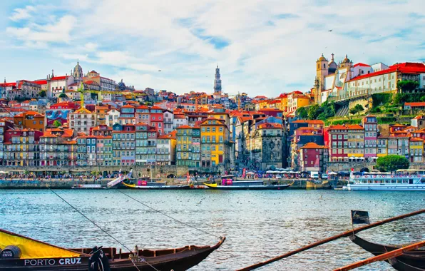 Picture river, building, home, boats, Portugal, Portugal, Porto, Port