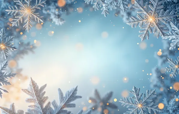 Winter, rays, light, snow, snowflakes, glare, lights, texture