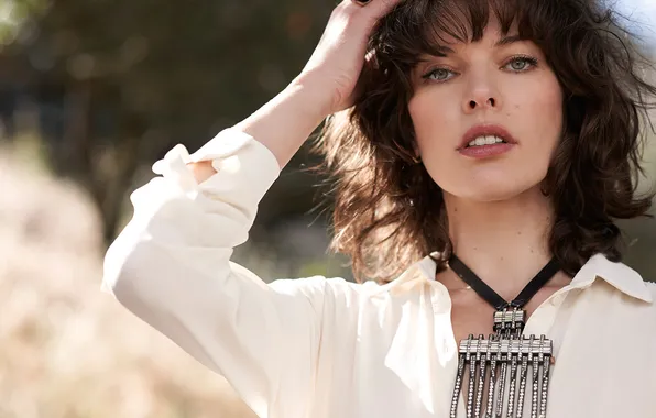 Picture model, makeup, actress, brunette, hairstyle, photoshoot, Milla Jovovich, Milla Jovovich