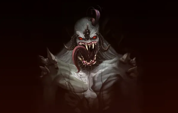 Language, Monster, Teeth, Face, Concept Art, Doomsday, symbiote, by Marco Espinosa
