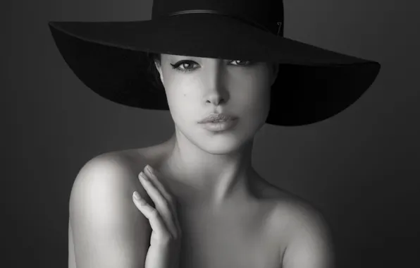 Picture white, black, hat, model, look
