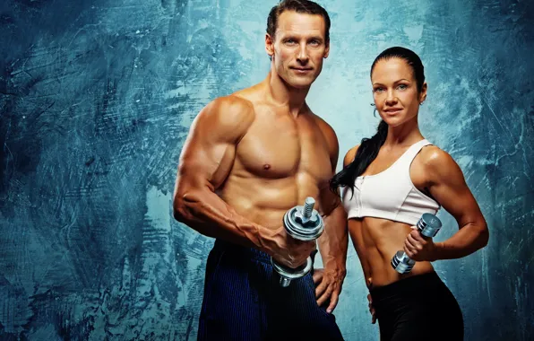 Picture couple, fitness, bodybuilding