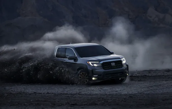 Movement, earth, dust, Honda, pickup, 2020, Ridgeline, 2021