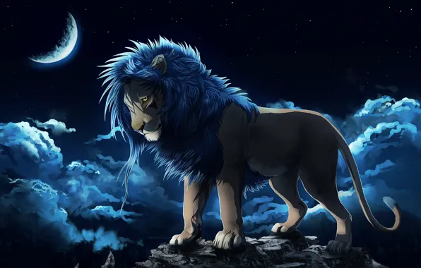 Picture the sky, rock, The moon, mane, Leo