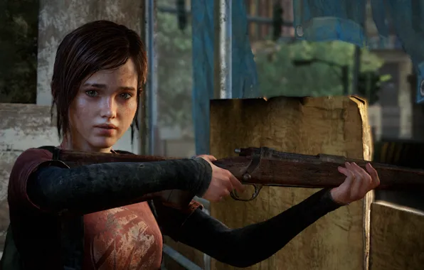 Picture look, girl, art, the gun, Ellie, The Last of Us, one of us