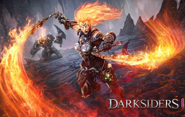 Girl, fire, swords, Darksiders 3