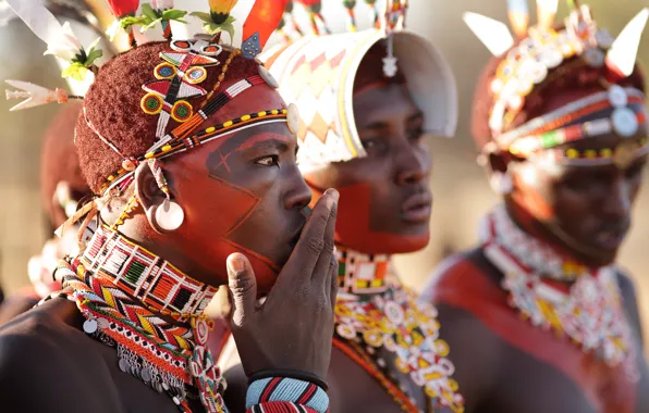 Africa, Kenya, Samburu warriors