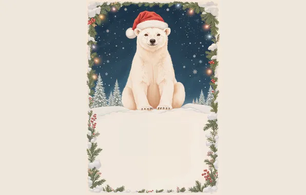 Winter, look, snow, frame, bear, Christmas, bear, New year