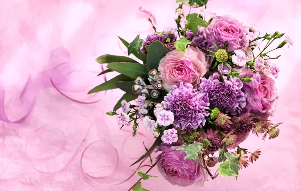 Picture roses, bouquet, pink, flowers