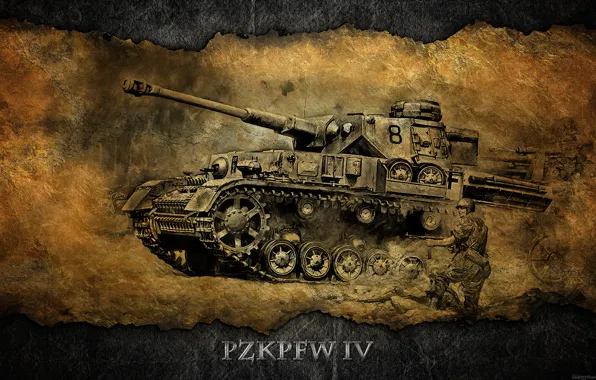 Picture Germany, art, tank, A IV, tanks, WoT, World of Tanks