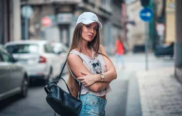 Look, girl, model, hair, cap, Angela