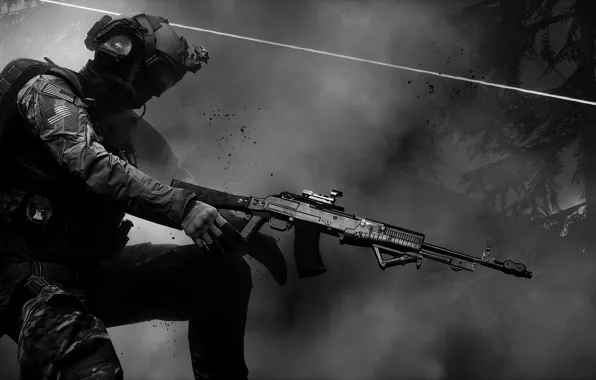 Gun, soldier, weapon, Battlefield, rifle, uniform, seifuku, Battlefield 4