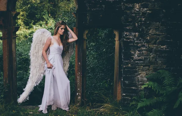 Girl, wings, the situation, angel, dress, Grace Bowker