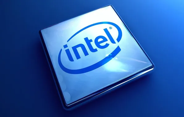 Blue, logo, intel