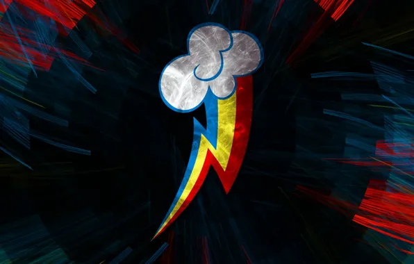 Lightning, rainbow, emblem, Oblako, My little pony