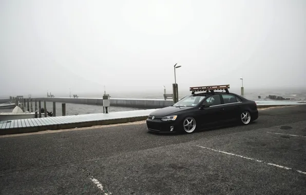 Beach, the sky, fog, shore, Volkswagen, pierce, Jetta, MK6