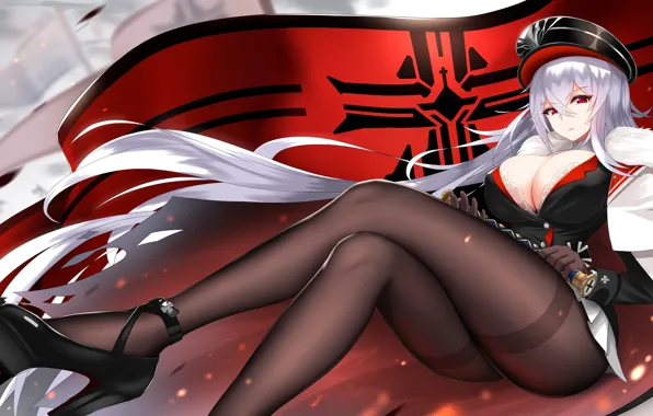 Picture girl, sitting, Azur Lane