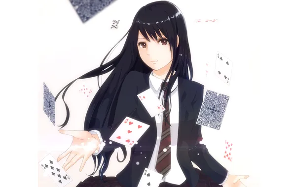 Card, Girl, tie, form