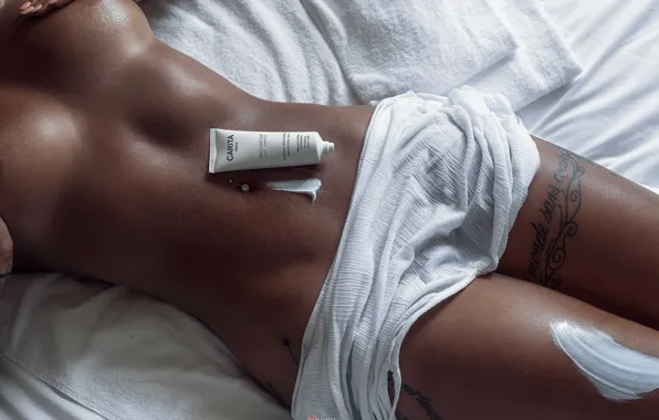 Chest, girl, model, naked, tummy, figure, brunette, legs