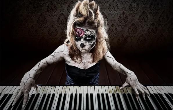 Picture creative, keys, Day of the Dead, concert in day of the dead, music of death