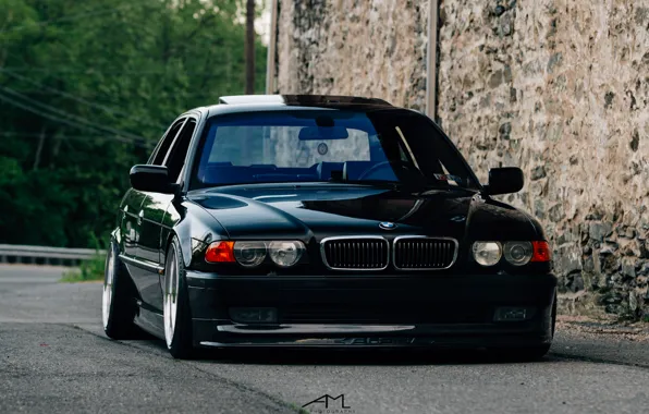 BMW, stance, E38