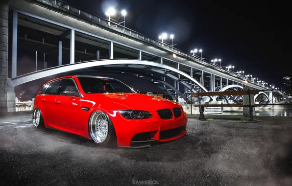 Bmw, red, bridge, tuning, power, germany, low, e92