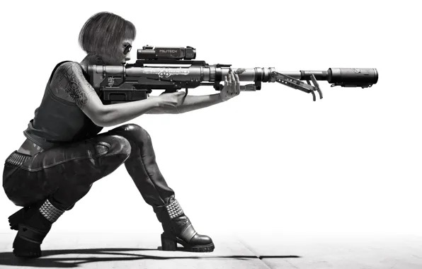 Background, the game, sniper, cyberpunk, CD Projekt RED, Cyberpunk 2077