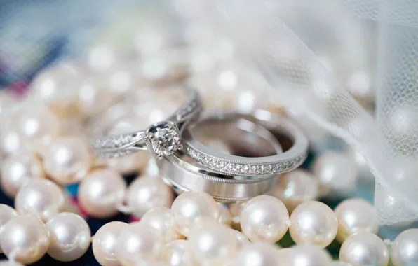 Macro, ring, tape, pearl, wedding, engagement