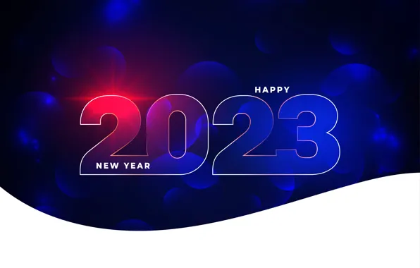 The sun, rays, snow, lights, the inscription, line, figures, New year