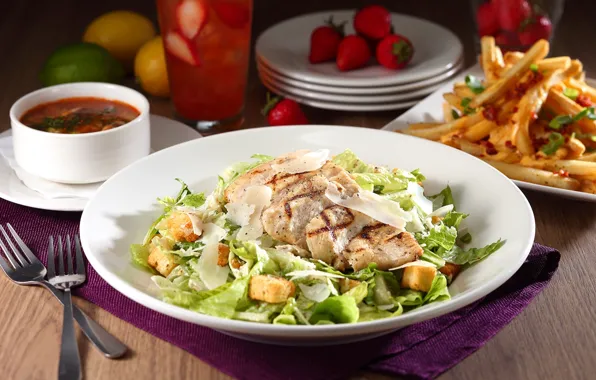 Picture strawberry, vegetables, salad, potatoes