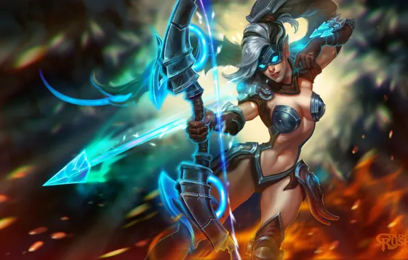 Chest, girl, feet, body, mask, bow, Ranger, Avenger