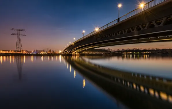 Picture bridge, lights, the evening, Germany, Berlin, Minna-The Death Of Hagen-Bridge