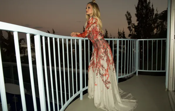 Picture the evening, dress, hairstyle, blonde, balcony, Olivia Holt, Olivia Holt, Olivia - EP
