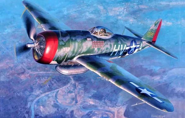 USAF, P-47, P-47D Thunderbolt, P-47D-25, 56th Fighter Group, Gabby Gabreski