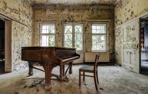 Picture music, room, piano