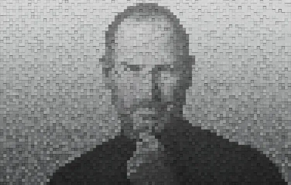 Apple, portrait, Steve Jobs, pixel, Steve Jobs, pixel