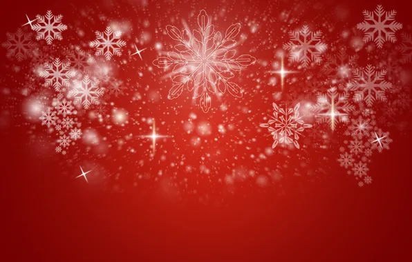 Snowflakes, background, New Year, Christmas, stars