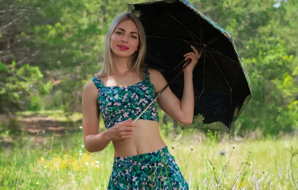 Nature, umbrella, short hair, model, outside, gorgeous, photoshoot, posing