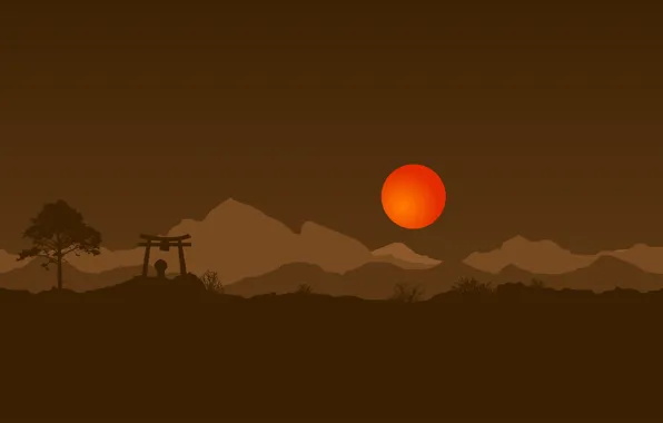 The sun, Japan, gate