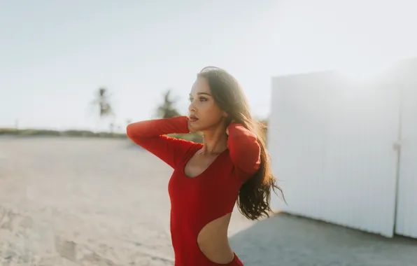 Picture summer, girl, face, hair, brunette, Amanda