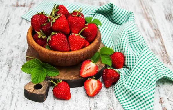 Berries, table, bowl, strawberry, cutting Board, Olena Rudo