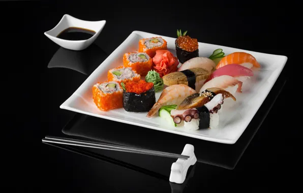 Fish, sushi, rolls, Japanese cuisine